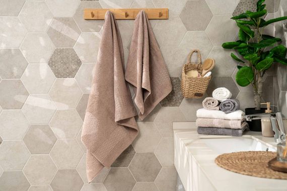 Набір рушників махрових Ardesto Lotus, 50х90см, 70х140см, 2шт, 100% бавовна, бежевий (ART2357NS) | Зображення 1