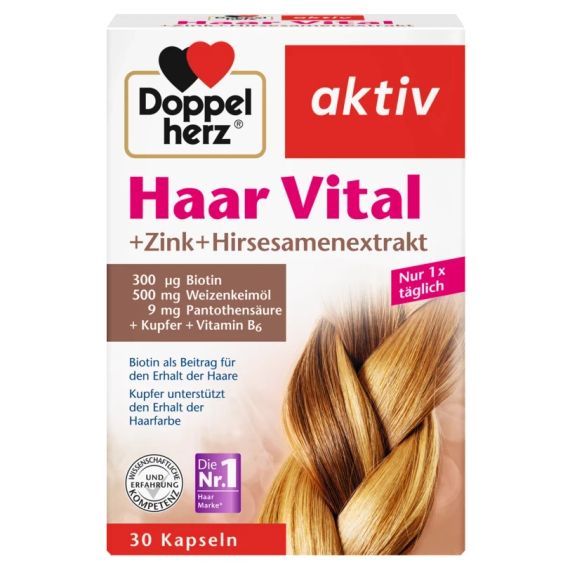 Комплекс Доппельгерц для здоров'я волосся з цинком + екстракт проса Doppelherz