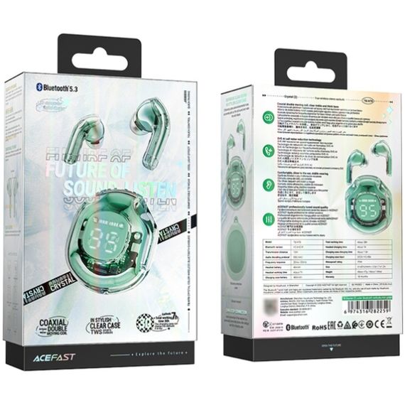 Навушники TWS Acefast T8 mint green | Зображення 3