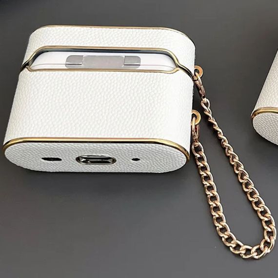 Кожаный футляр Suitcase для наушников AirPods 3 White | Зображення 3