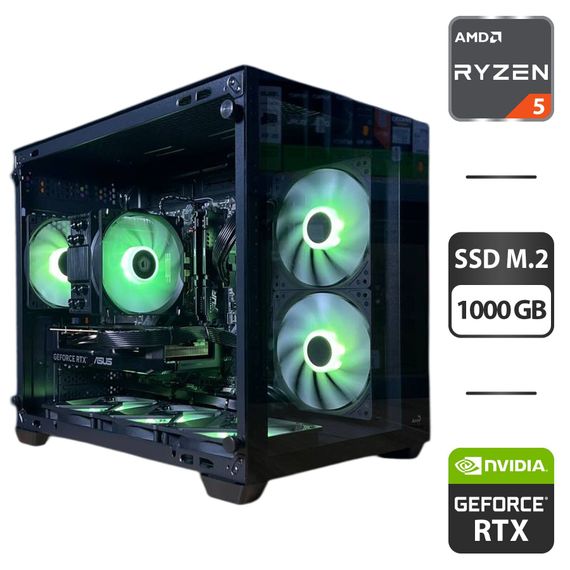 Збірка на замовлення: ігровий ПК AeroCool Dryft Mini Tower / AMD Ryzen 5 7500F (6 (12) ядер по 3,7 - 5,0 ГГц) / 32 ГБ DDR5 / 1000 ГБ SSD M.2 / GeForce RTX 5060, 8 ГБ GDDR7, 128-bit / 650 Вт