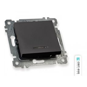 Механізм вимикача 1 кл, 10А, з світловим індикатором, RITA, Mutlusan, чорний, (арт.47-04-35)