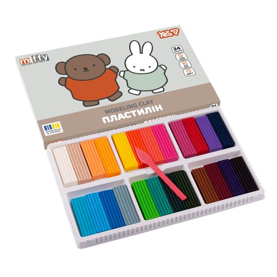 Пластилин YES Miffy 540722 24 цвета | Зображення 1