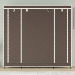 Шафа для одягу тканинна 4 секції 170х45х170см Storage Rack 28170 Коричнева