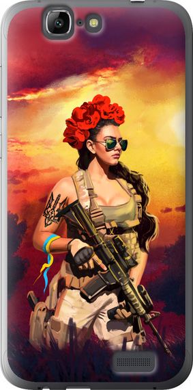 Чехол на Huawei Ascend G7 Украинка с оружием "5316u-147-17620"
