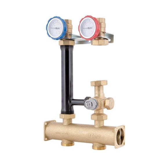 Насосная группа Icma №R004 с ручной регулировкой и термостатическим смесителем правое подключение 1 1/2"x1" 93R004AFD5505SC | Зображення 4