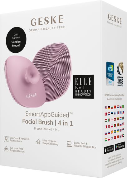 Щітка для обличчя GESKE Facial Brush 4в1 з тримачем pink | Зображення 7