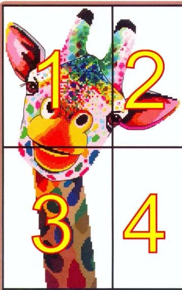 Набор для вышивания по нанесённой на канву схеме "Giraffe" .  AIDA 14CT printed, 28*41 см | Зображення 2