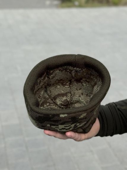 Шапка в*язана піксель з відворотом | Зображення 3