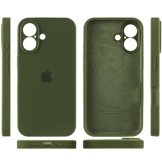 Чохол Silicone Case Full Camera Protective (AA) для Apple iPhone 16 (6.1") Зелений / Dark Olive | Зображення 2