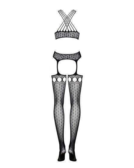 Бодістокінг Obsessive Bodystocking G313 , шнурівка, геометричний декор, S/M/L | Зображення 5