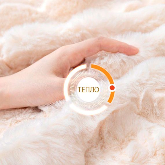 Накидка-покрывало меховая на табурет Love You 70х70 см серая (8602) | Зображення 4