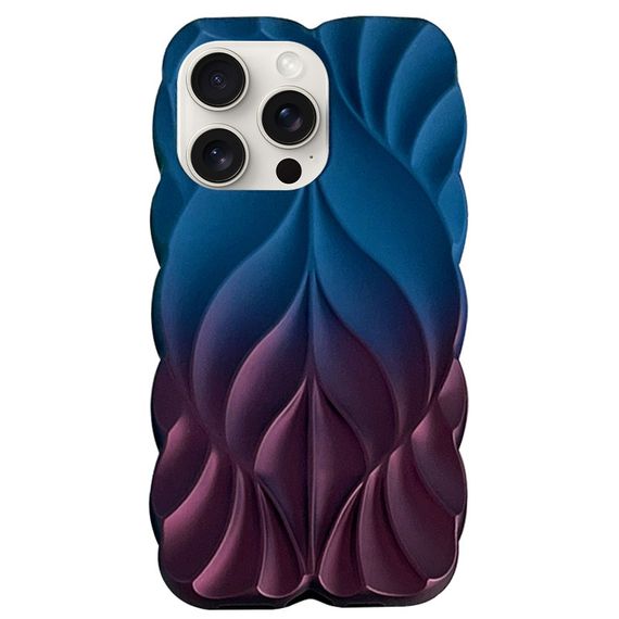 TPU чохол Leaf для Apple iPhone 15 Pro (6.1") Navy Blue / Plum