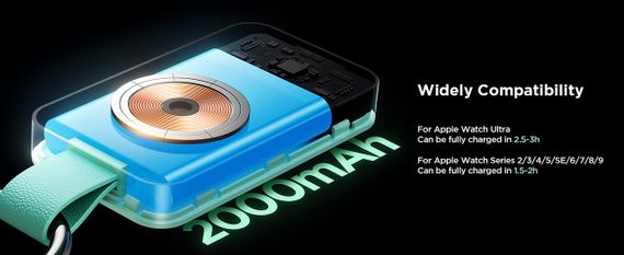 Портативное зарядное устройство JOYROOM для Apple Watch, быстрое зарядное устройство на 2000 мАч | Зображення 9