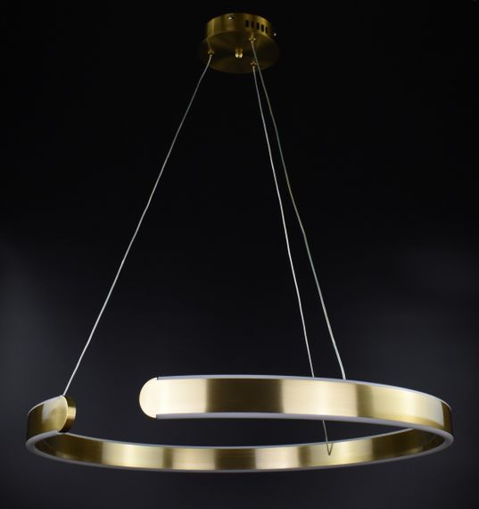 Люстра світлодіодна підвісна LED світильник для квартири на стелю лед 26887 Латунь 25-140х60х60 см. | Зображення 3