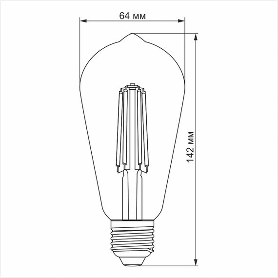 Світлодіодна лампа VIDEX Filament ST64FA 10W E27 2200K бронза | Зображення 2