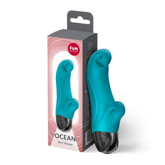 Вибратор-кролик Fun Factory OCEAN Aquamarine, для клитора и точки G, 6 режимов, на батарейках Sex Aura | Зображення 5