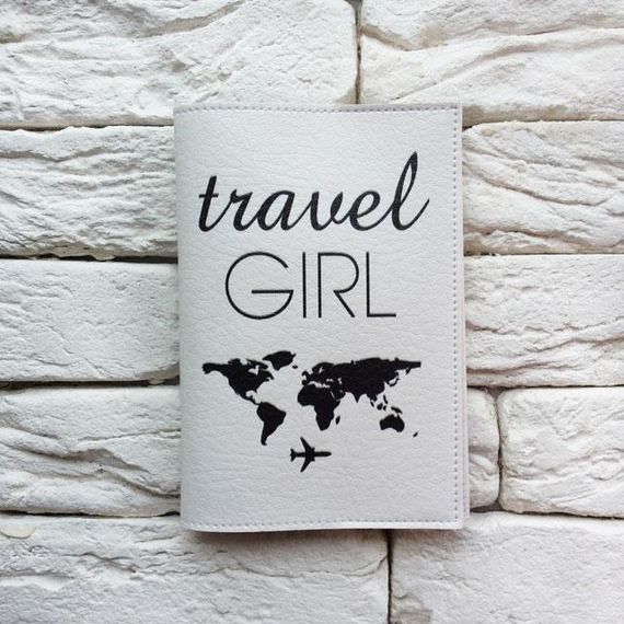 Обкладинка для паспорта Travel girl 3 (білий) | Зображення 1