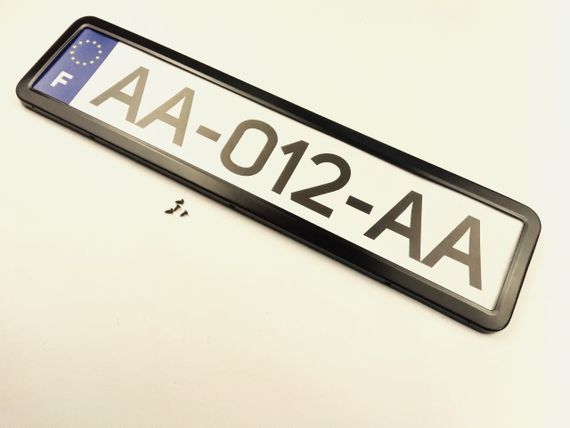 Рамка номерного знака металева (чорний матовий) 12 Atelie 9516231 | Зображення 1