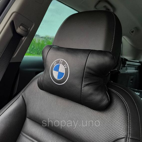 Автомобильная подушка для шеи с лого BMW, Подушка с логотипом бренда Дорожная под голову ZN-96 | Зображення 7