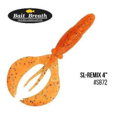 Силиконовая приманка, Съедобный силикон Bait Breath SL-Remix 4" (7шт.) (S872   HALLOWEEN ORANGE)