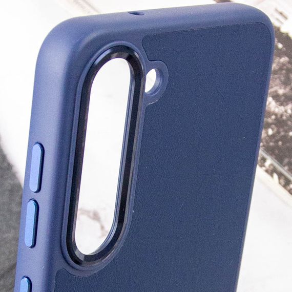 Шкіряний чохол Bonbon Leather Metal Style для Samsung Galaxy S23 Синій / Navy blue | Зображення 4