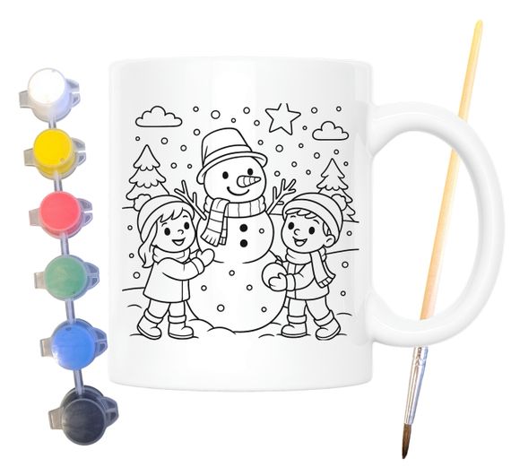 Набір для творчості кружка розмальовка Сніговик 330 мл біла (КР0140) | Зображення 1
