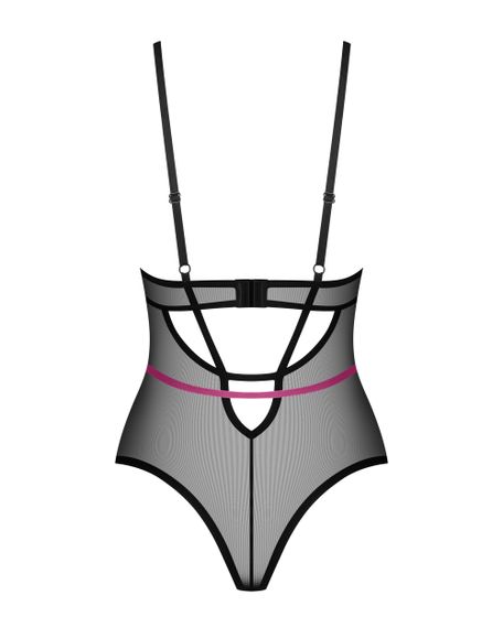Прозрачное боди Obsessive Novenes Черное M/L | Зображення 4