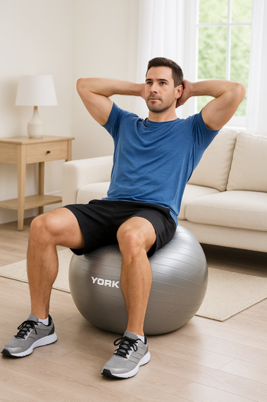 Фитбол York Fitness 75см серый + насос | Зображення 6