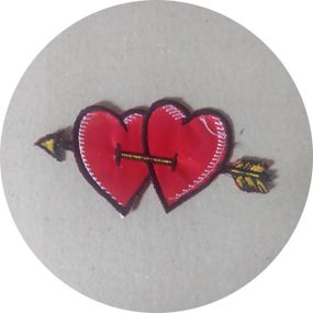 Нашивка на одяг (термо) Серце love 90*45 мм Червоний
