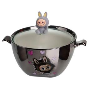 Бульонница фарфоровая Labubu с крышкой и ручками 800 мл FM-34A