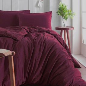 Комплект постельного белья SoundSleep Stonewash семейный 160х220 см бургунди (94381122)