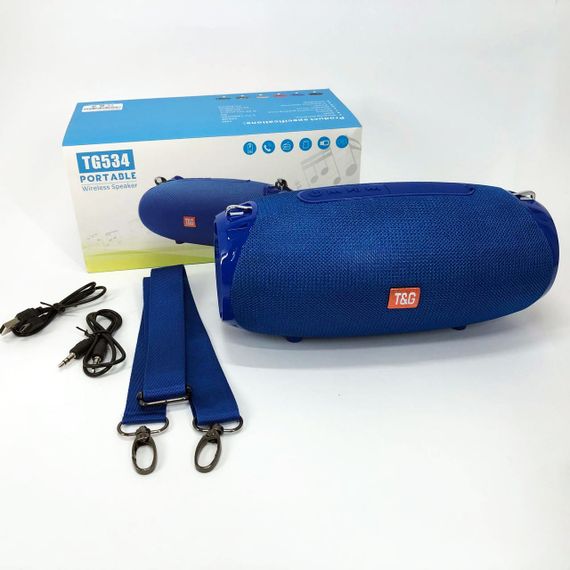 Портативная Bluetooth колонка TG534 SD IPX5 с ремешком, портативная блютус колонка. Цвет: синий | Зображення 9