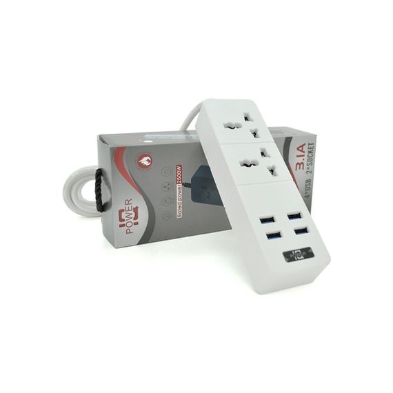 Мережевий фільтр живлення Voltronic TВ-Т07, 2роз, 4*USB White (ТВ-Т07-White) | Зображення 1