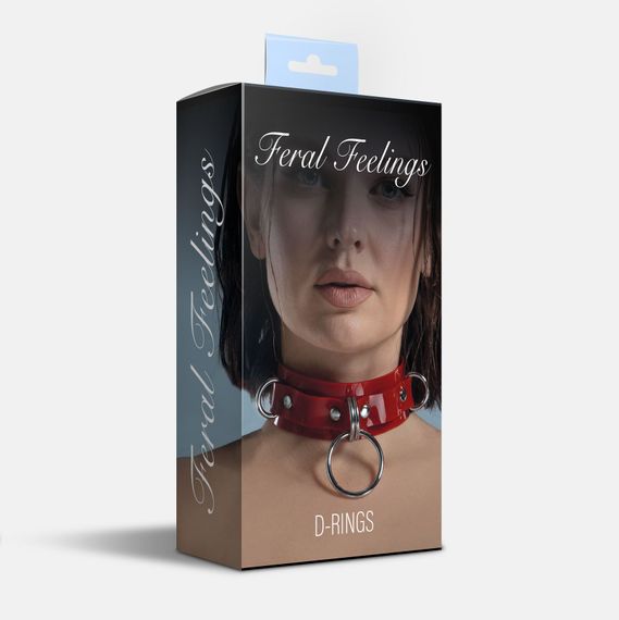 Ошейник для фиксации Feral Feelings - D-Rings Red | Зображення 1