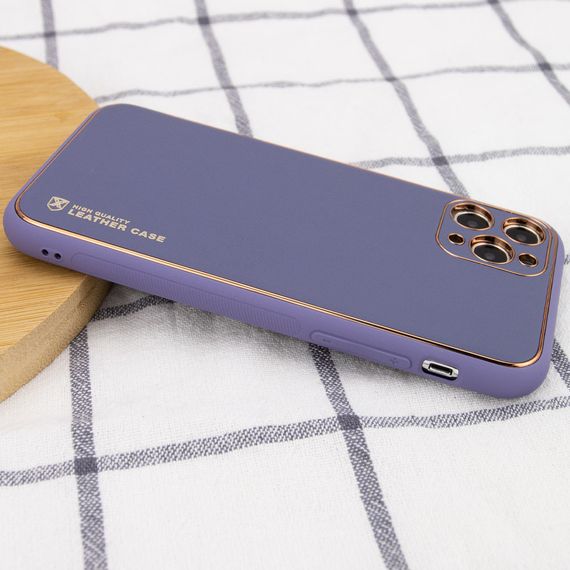 Шкіряний чохол Xshield для Apple iPhone 12 Pro (6.1") Серый / Lavender Gray | Зображення 2