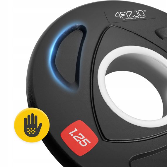 Диск олімпійський 4FIZJO 2 x 1.25 кг 51 мм металевий, прогумований Black (P-5905973401258) | Зображення 3