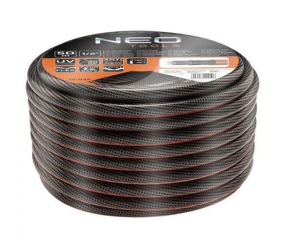 Шланг NEO садовый 50м, 1/2, 6-слой. Professional, -25°/+60°C, max 30 bar (15-842)