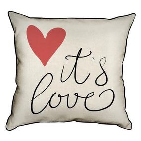 Подушка з мішковини It`s love 45x45 см (45PHB_18L028_WH)