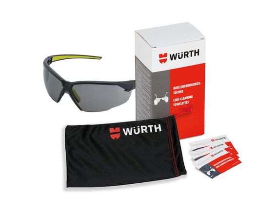 Набір окуляри захисні NASHIRA, затемнені з чохлом та серветками