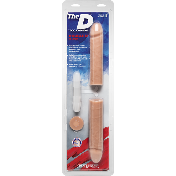 Фалоімітатор подвійний Doc Johnson The D - Double D - 16 Inch - ULTRASKYN, діаметр 4,4 см, Vack-U-Lo | Зображення 4