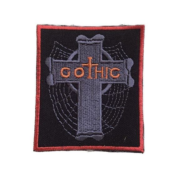 Нашивка на одежду (термо) Gothic 67*77 мм Чорний