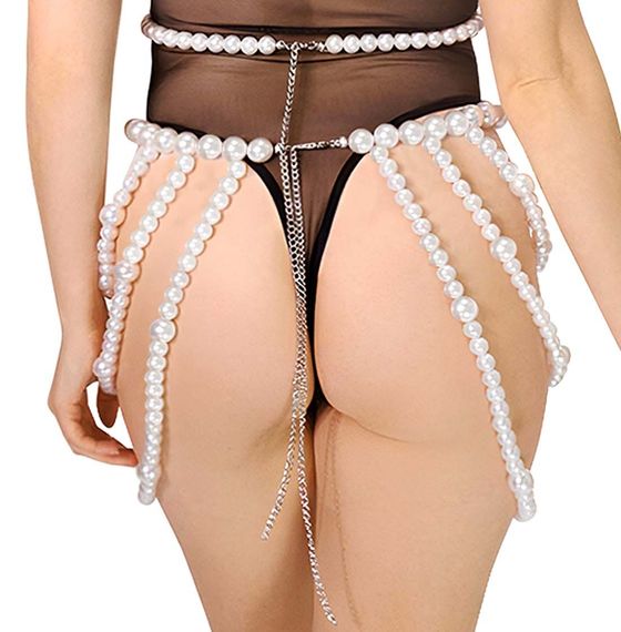 Спідниця з перлин Art of Sex - Jasmine, колір білий, розмір XS-2XL | Зображення 1