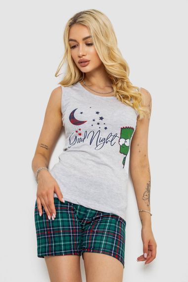 Пижама женская с принтом, цвет серый, 243R2479