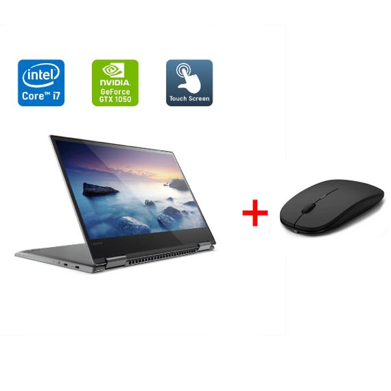 Ноутбук-трансформер Б-клас Lenovo Yoga 720-15 IKB / 15.6" (3840x2160) IPS Touch / Intel Core i7-7700HQ (4 (8) ядра по 2.8 - 3.8 GHz) / 12 GB DDR4 / 256 GB SSD / nVidia GeForce GTX 1050, 2 GB GDDR5, 128-bit / TouchID б/в + Подарунок Бездротова миша / USB