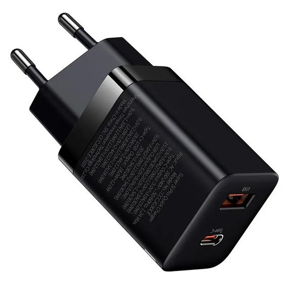 МЗП Baseus Super Si Pro Quick Charger 30W (1USB-A/1C) (CCSUPP-E) Black | Зображення 2