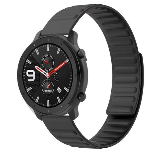 Силиконовый магнитный ремешок Primolux Magnet для часов Xiaomi Amazfit GTR 47 mm - Black