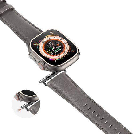 Ремінець Dux Ducis Leather Strap Classic для Apple Watch 38/40/41/42mm(ser.10) Grey | Зображення 2