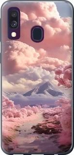 Чохол на Samsung Galaxy A40 2019 A405F Рожеві хмари із пластику FCh_006711