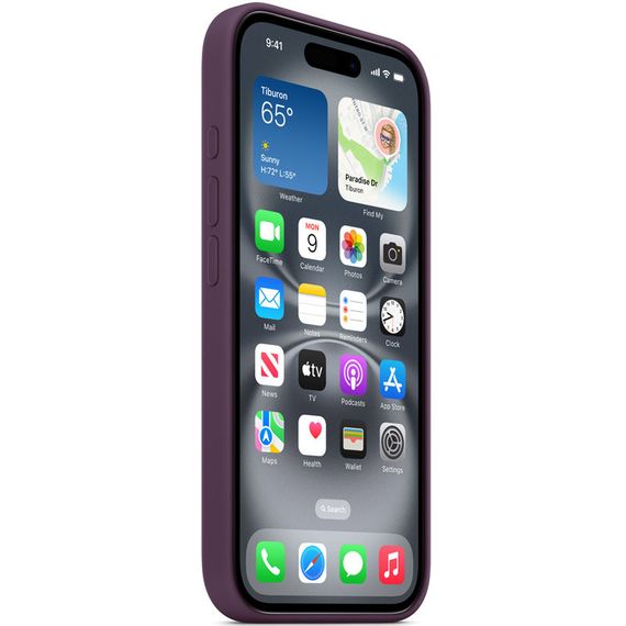 Чехол Silicone case (AAA) full with Magsafe and Animation для Apple iPhone 16 Pro (6.3") Plum | Зображення 3